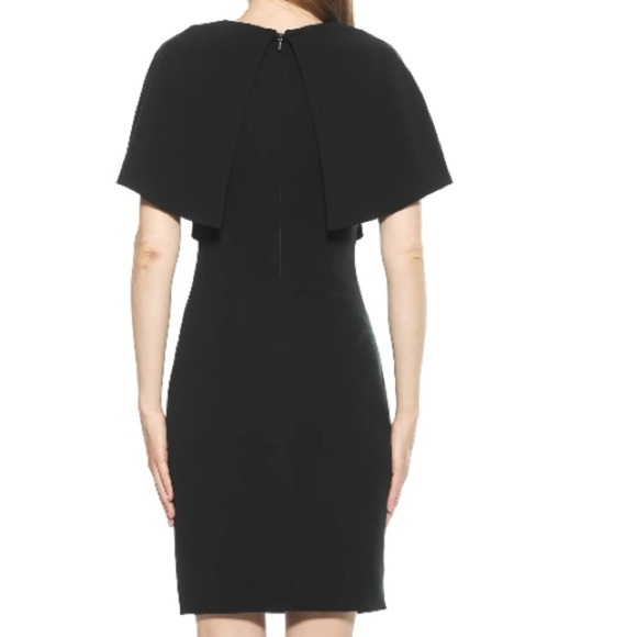 Alexia Admor Women’s Devi V Neck Midi Elegant Black Cape Dress New small - Picture 2 of 16